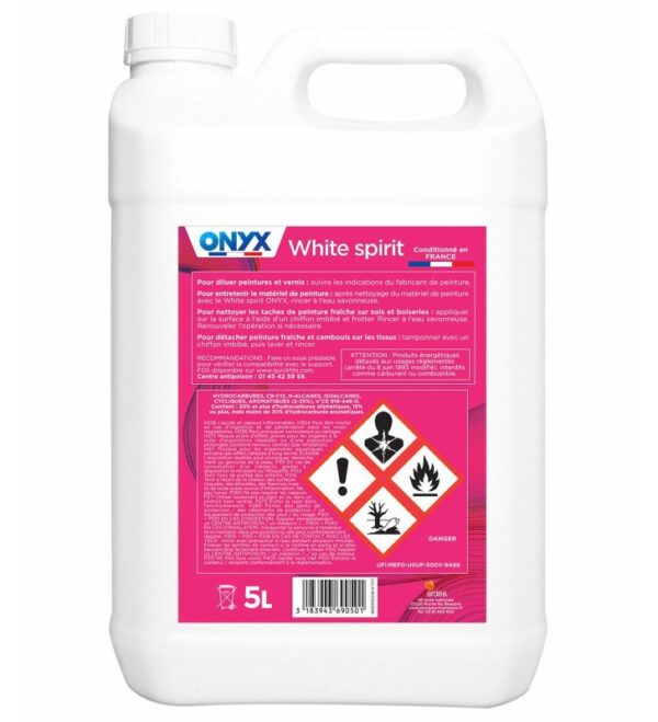 White Spirit 5L Onyx Visuel Produit Face Arriere